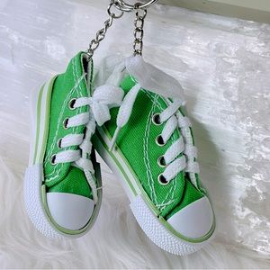 MINI SNEAKER KEYRINGS set of 2 GREEN his & hers running shoes Athlete Trainers
